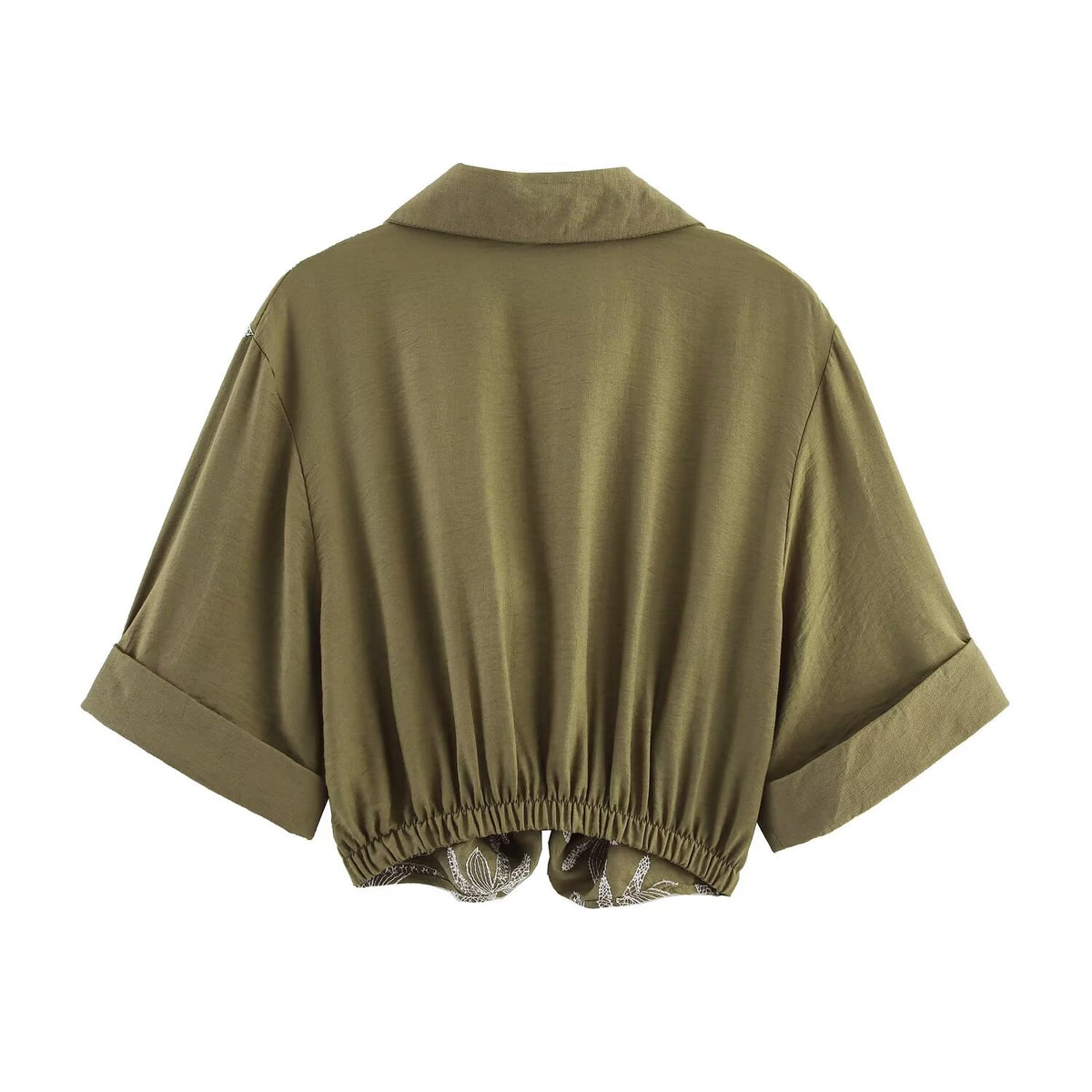 Women's Autumn Women's Casual Loose Short Sleeves Embroidered Shirt