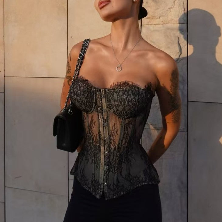 Sexy Blogger Lace Sexy Slim Fit Waist Girdling Band Tube Top