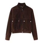 Women's Suede Bomber Jacket