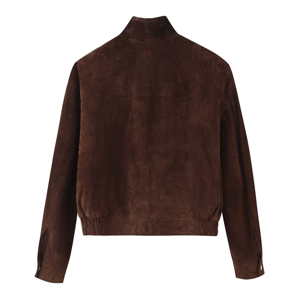 Women's Suede Bomber Jacket