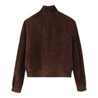 Women's Suede Bomber Jacket