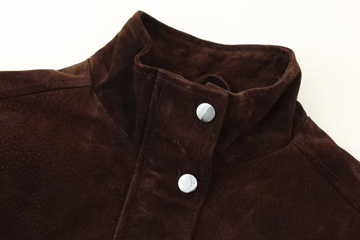 Women's Suede Bomber Jacket