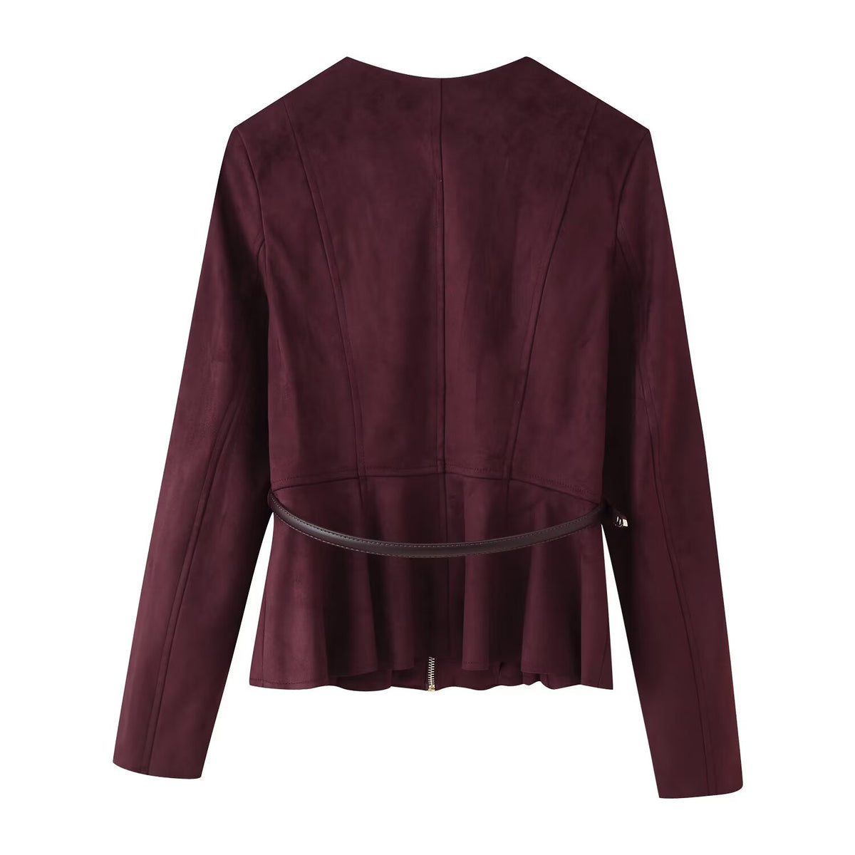 Women's Suede-Effect Belted Jacket