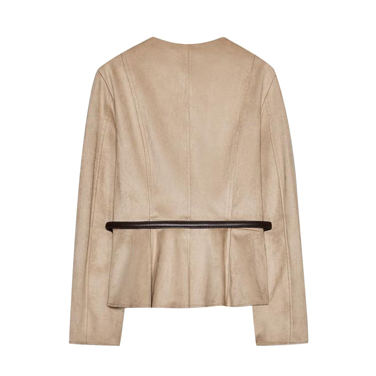 Women's Suede-Effect Belted Jacket