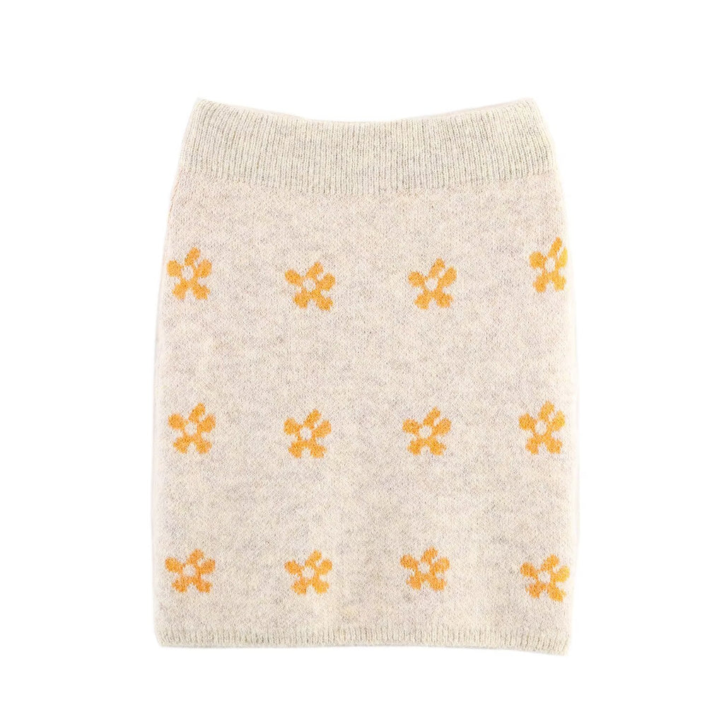 Women's Jacquard Knit Top & Skirt Two-Piece Set