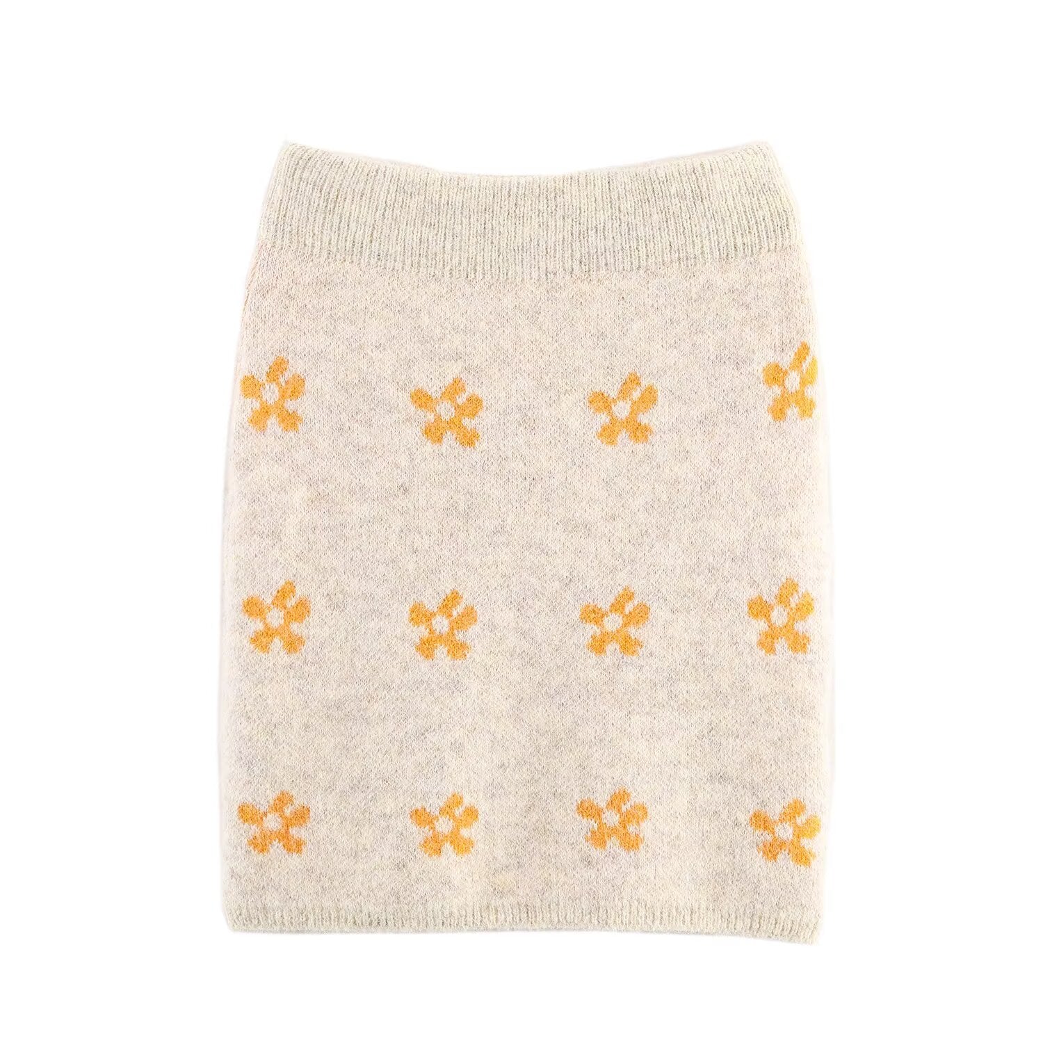 Women's Jacquard Knit Top & Skirt Two-Piece Set
