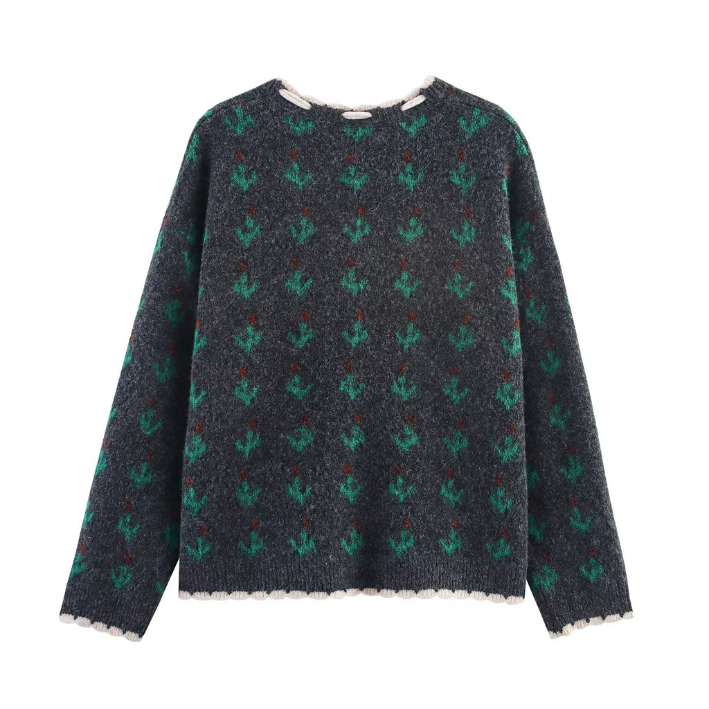 Women's Jacquard Knit Skirt Two-Piece Set