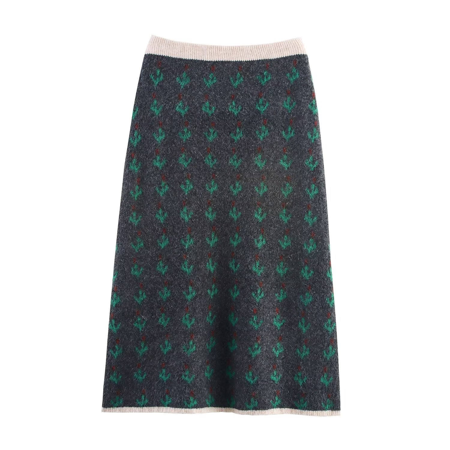 Women's Jacquard Knit Skirt Two-Piece Set