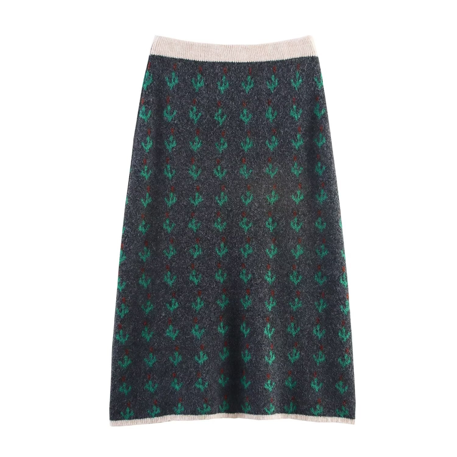 Women's Jacquard Knit Skirt Two-Piece Set