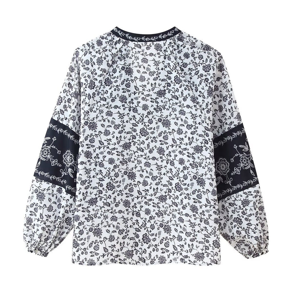Women's Women Clothing Autumn Artistic Floral Positioning Printing Design Shirt