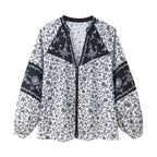 Women's Women Clothing Autumn Artistic Floral Positioning Printing Design Shirt