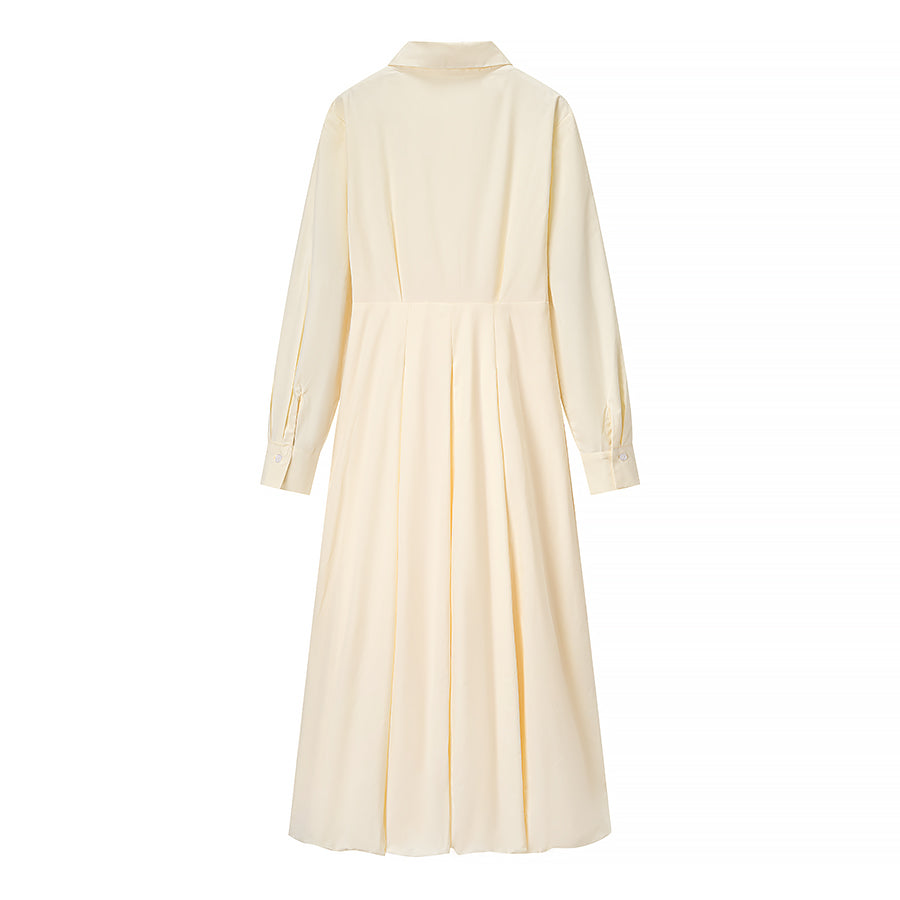 Collared Cotton-Look Casual Dress