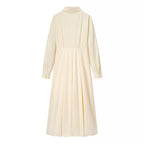 Collared Cotton-Look Casual Dress