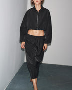 Women's Simple Collared Short Jacket and Skirt Two-Piece Set