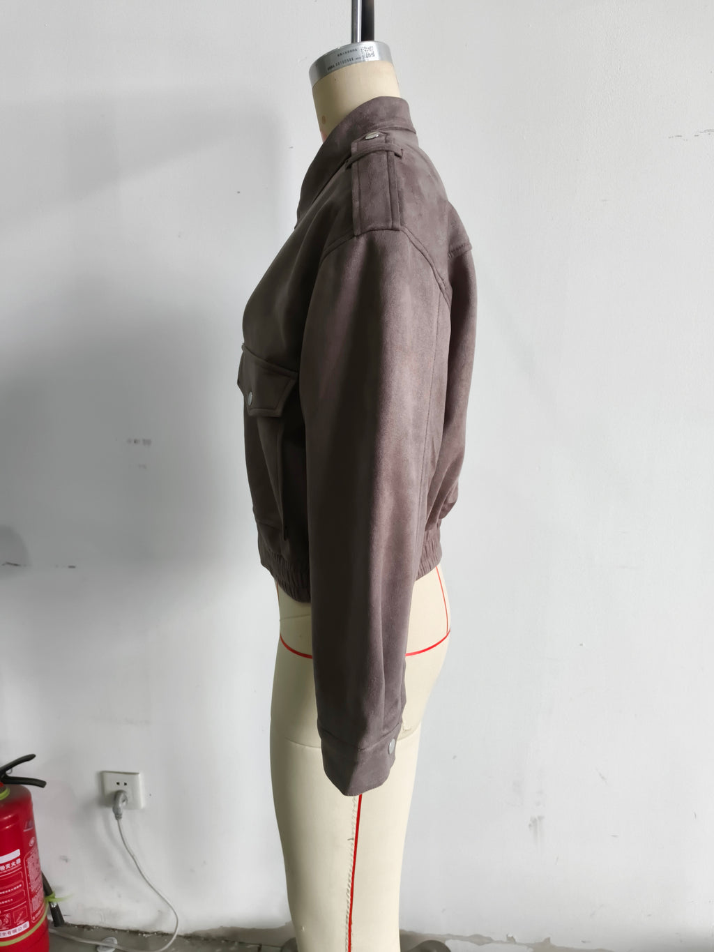 Women's Elegant Women Suede Three Color Surface Jacket Coat Texture