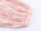 Women's Embroidered Ruched Button Blouse