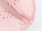 Women's Embroidered Ruched Button Blouse