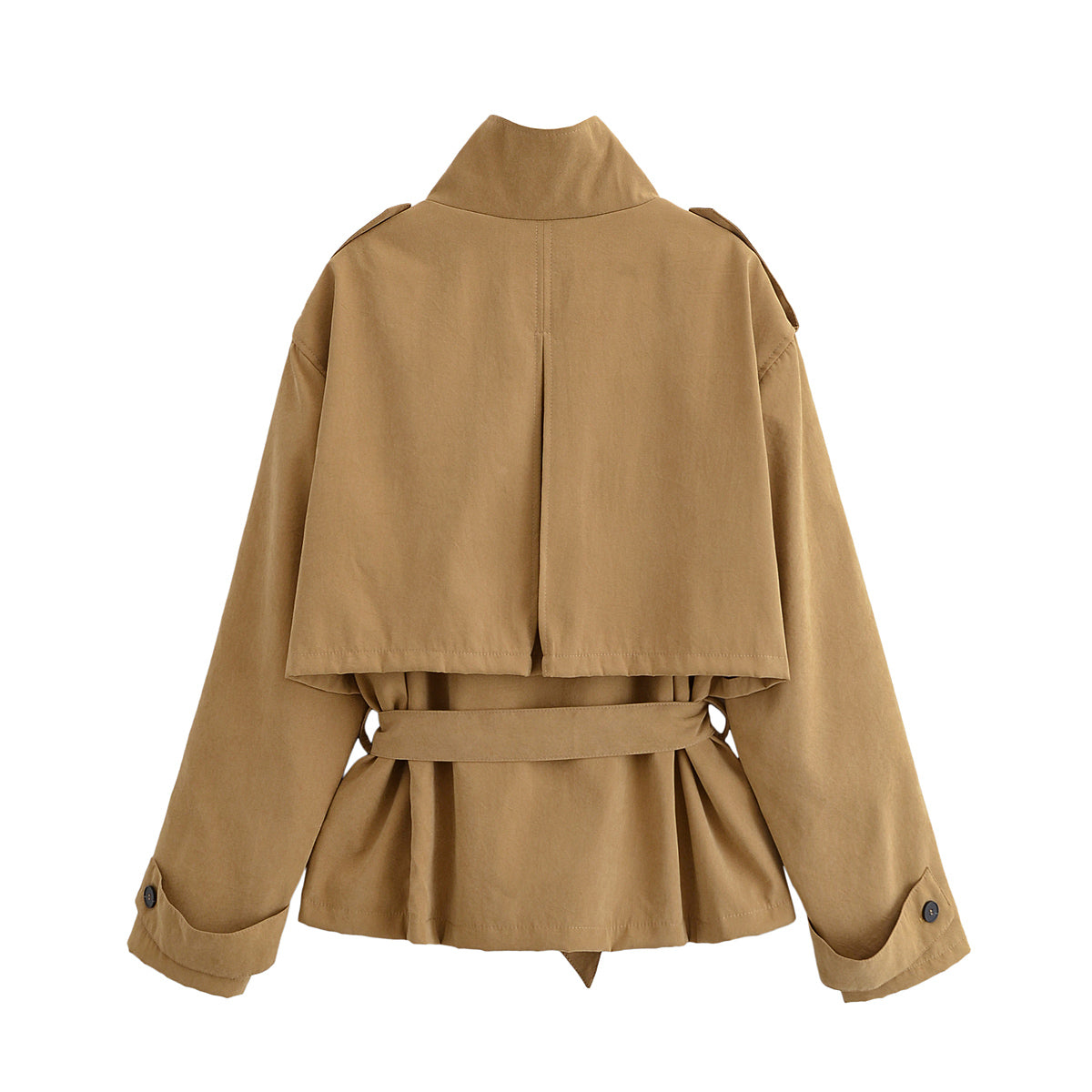 Women's Short Trench Button Decoration Coordinated Two-Piece Set