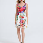 Floral V-Neck Sleeveless A-Line Mini Dress