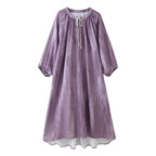 Women's Western Linen Tie Dyed Long Shirt Dress