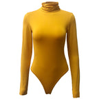 Autumn Winter Base Base Women Clothing Simple Turtleneck Long Sleeve Slim Bodysuit Bodysuit
