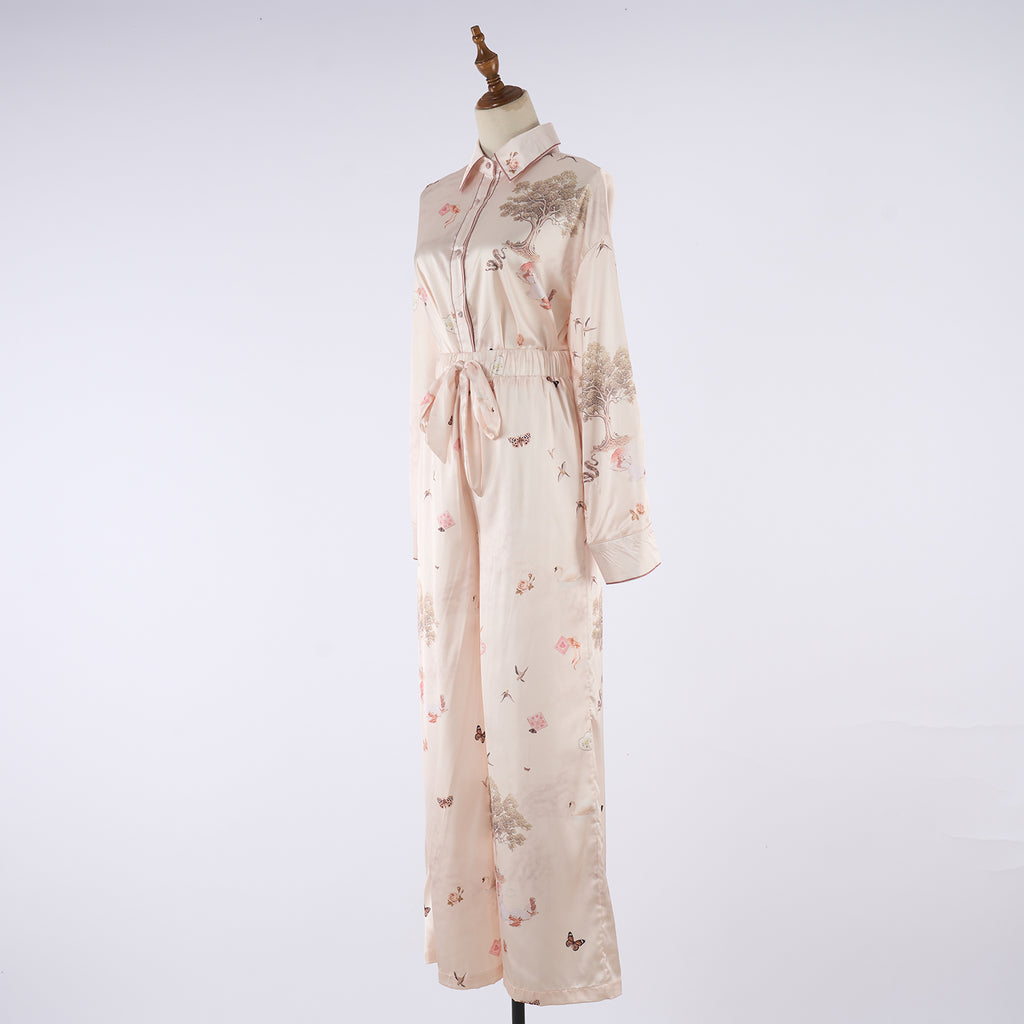 Women's Spring Autumn Printed Loose Top and Pants Two-Piece Set