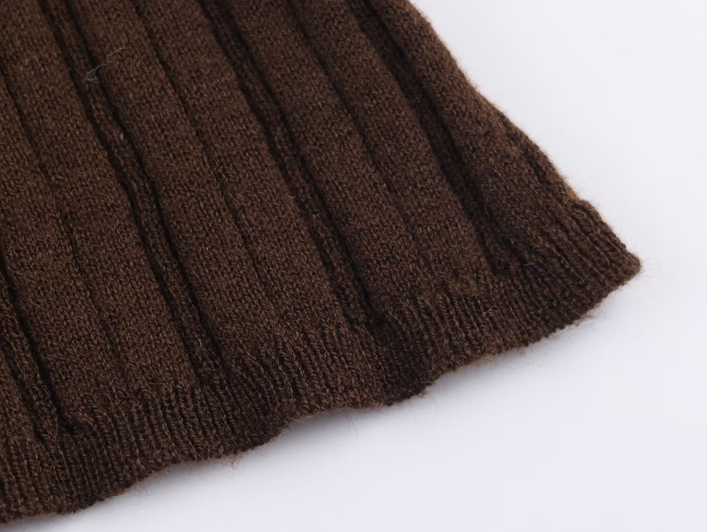 Women's Autumn Round Neck Anti Sweater and Skirt Two-Piece Set