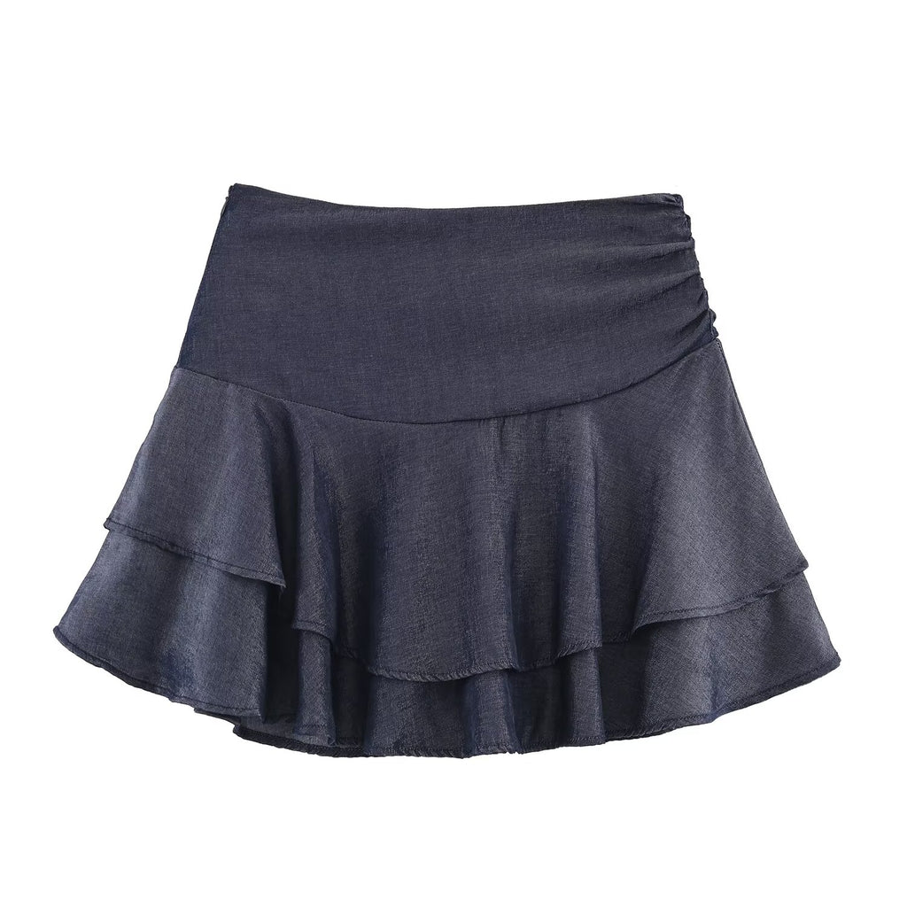 Western Laminated Decoration Culottes Skirt