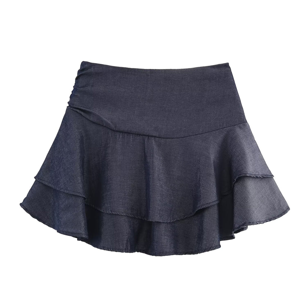 Western Laminated Decoration Culottes Skirt