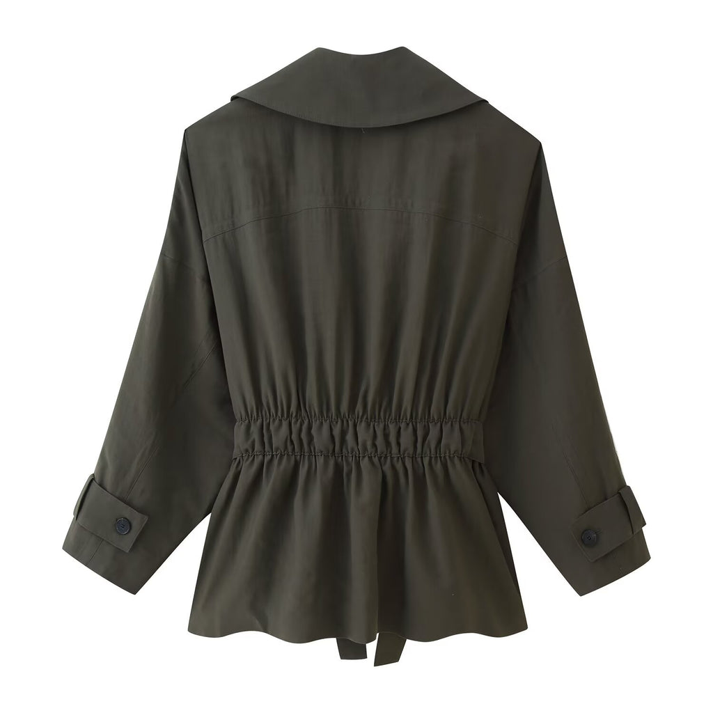 Women's Fall Belt Coat Trousers Sets