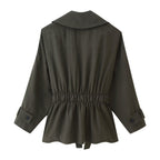 Women's Fall Belt Coat Trousers Sets