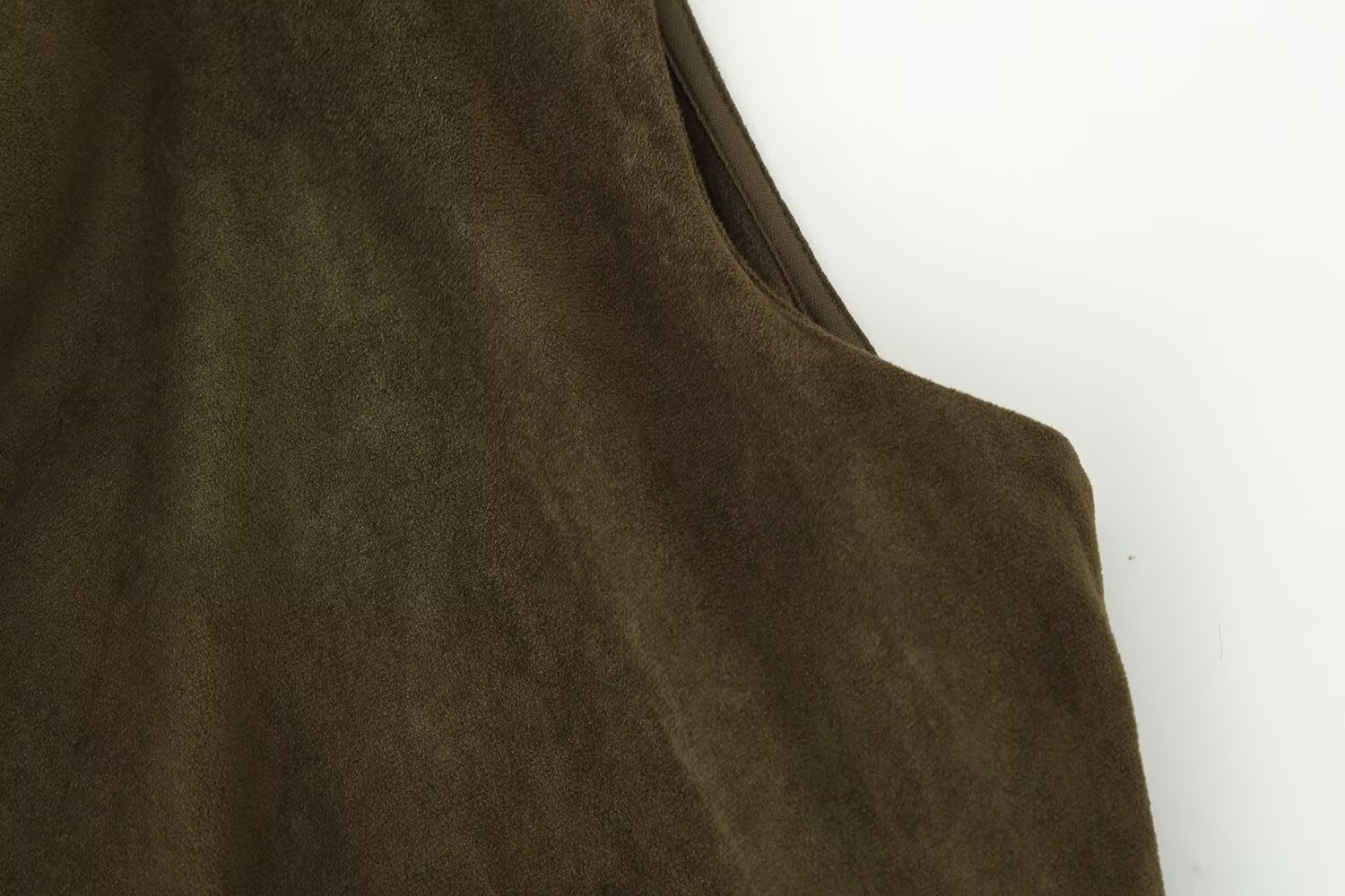 Suede Cowl-Neck Asymmetric Short-Sleeve A-Line Maxi Dress