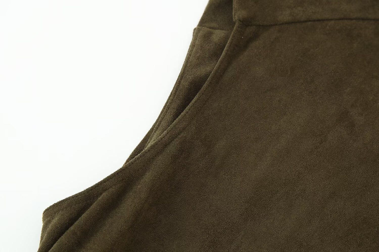 Suede Cowl-Neck Asymmetric Short-Sleeve A-Line Maxi Dress