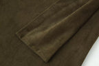 Suede Cowl-Neck Asymmetric Short-Sleeve A-Line Maxi Dress