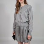 Women's Knit Pleated Two-Piece Skirt Set