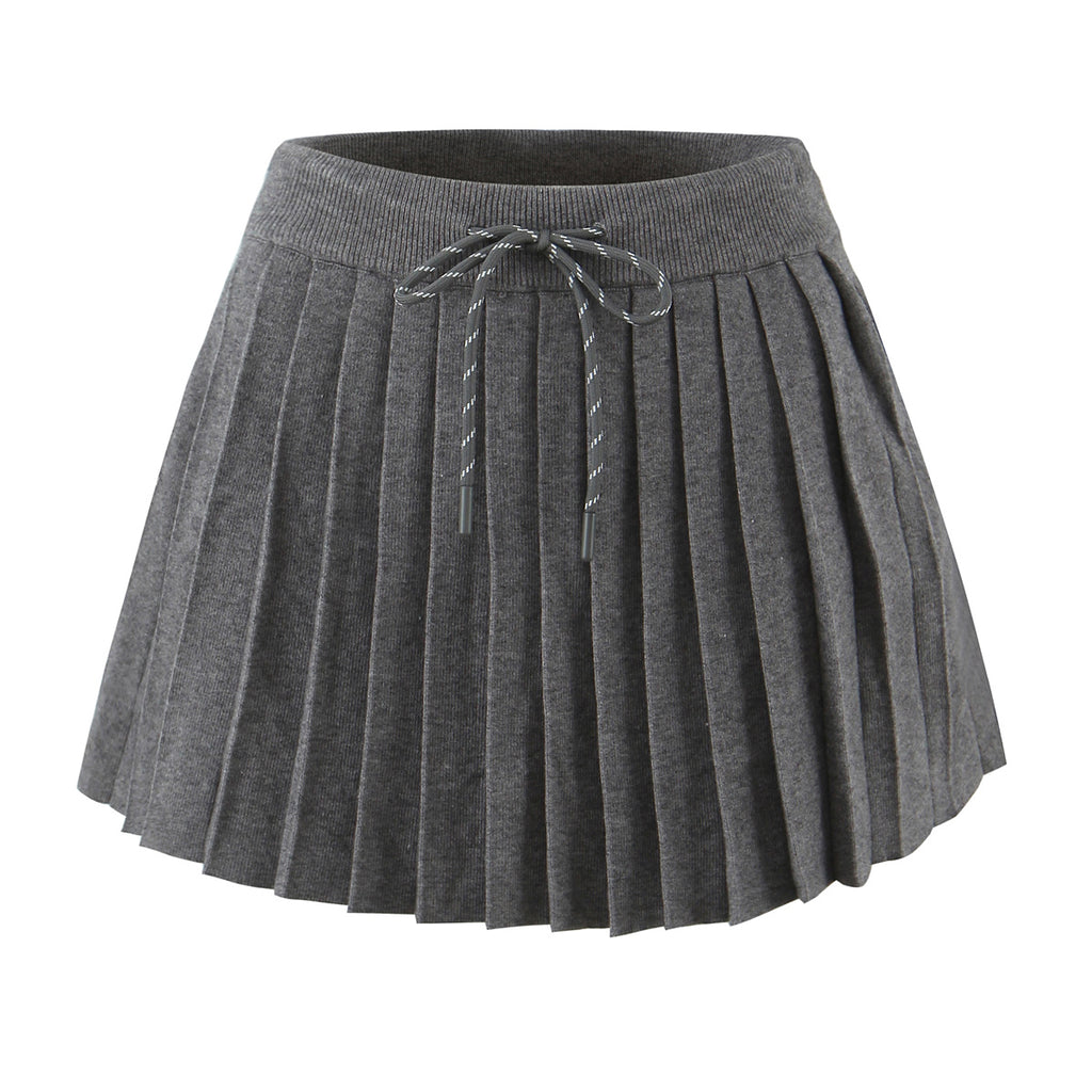 Women's Knit Pleated Two-Piece Skirt Set