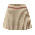Women's Fall V-Neck Long Sleeved Knitted Cardigan Pleated Skirt Set
