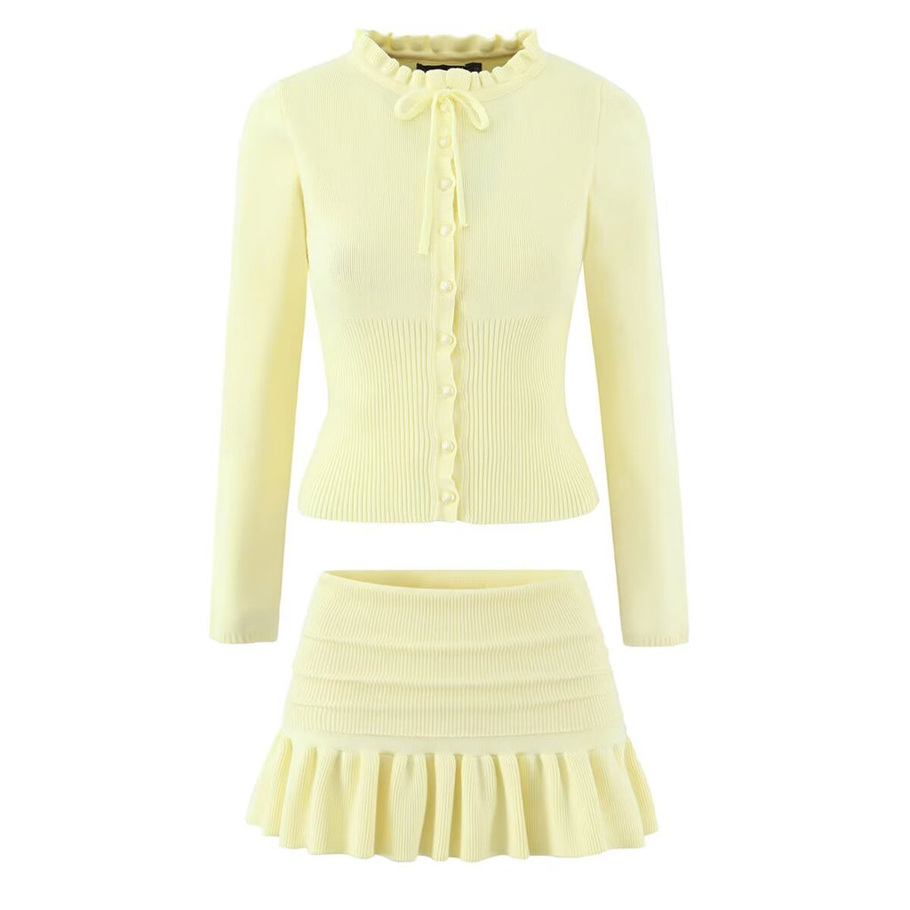 Women's Lace Top and Skirt Two-Piece Set