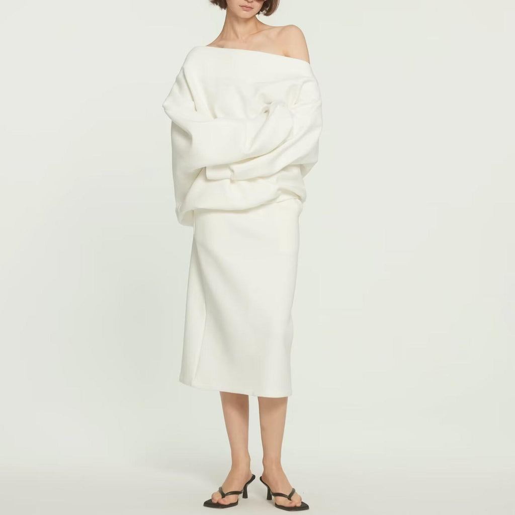 Women's Loose Texture Large Profile Coordinated Two-Piece Set