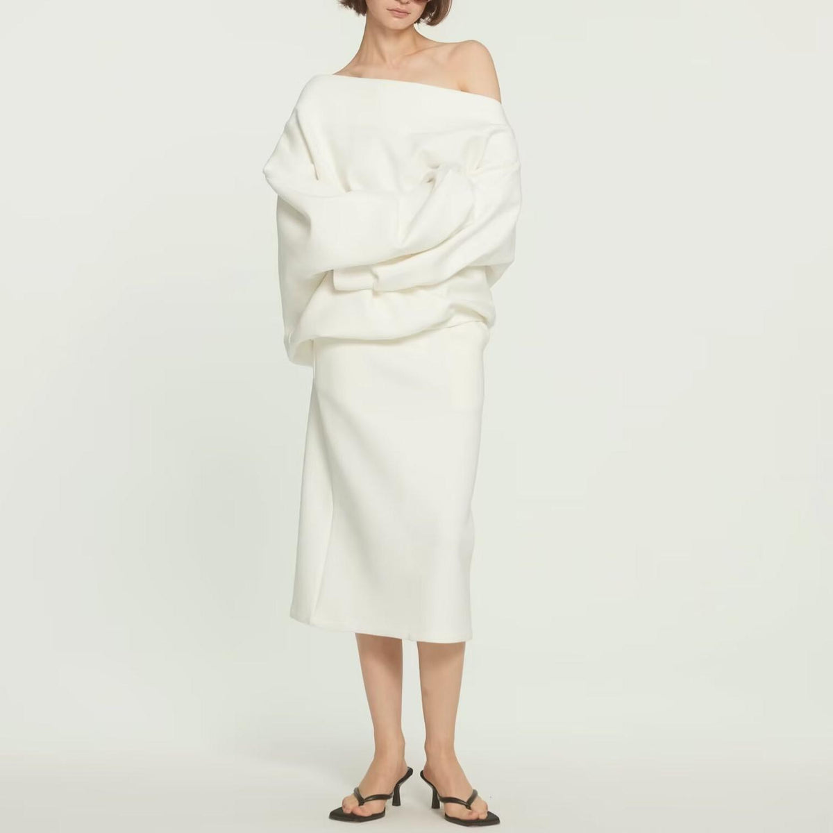 Women's Loose Texture Large Profile Coordinated Two-Piece Set