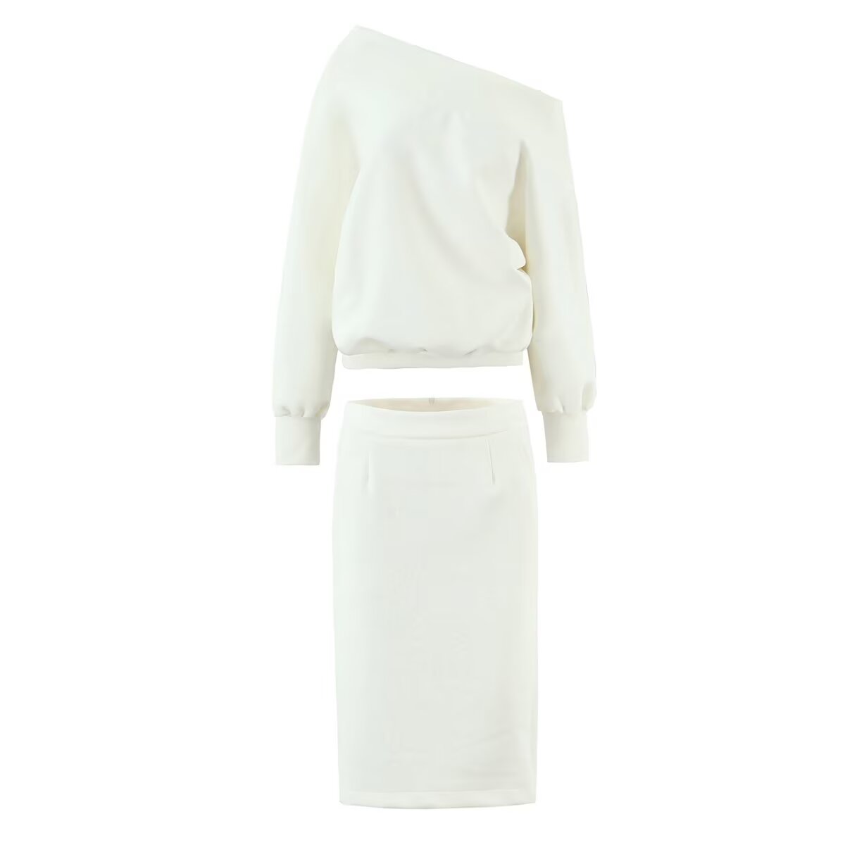 Women's Loose Texture Large Profile Coordinated Two-Piece Set