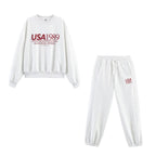 Women's Autumn Casual Printed Sweater Printed Pant Sets