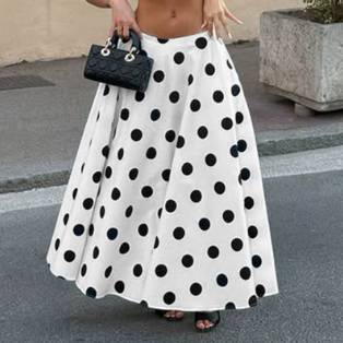 Polka-Dot A-Line Skirt
