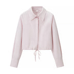 Women Clothing Elegant Collared Shirt Two Piece Overskirt Suit