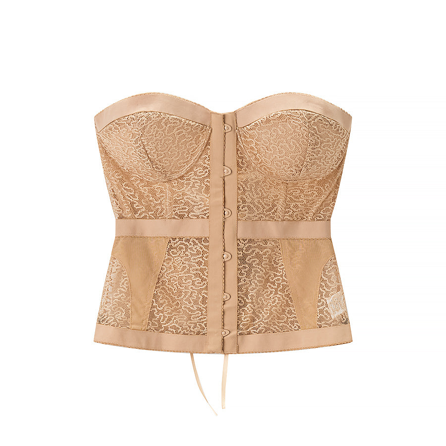 All Match Corset Boning Corset Tube Top Body Shaping Lace Up Top