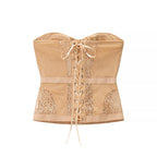 All Match Corset Boning Corset Tube Top Body Shaping Lace Up Top