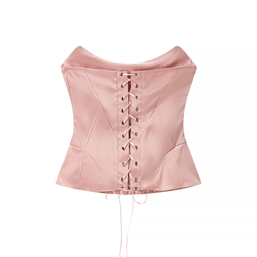 Solid Color Boning Corset Shapewear Slim Fit Tube Top