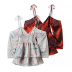 Women's Backless Floral Ruffle Mini Dress