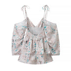 Women's Backless Floral Ruffle Mini Dress