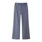 Sea Blue Straight-Leg Pants